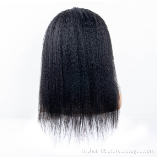 Year end Promotion 200% density kinky straight yaki headband wig Wholesale price 100% human hair India hair wig for black woman